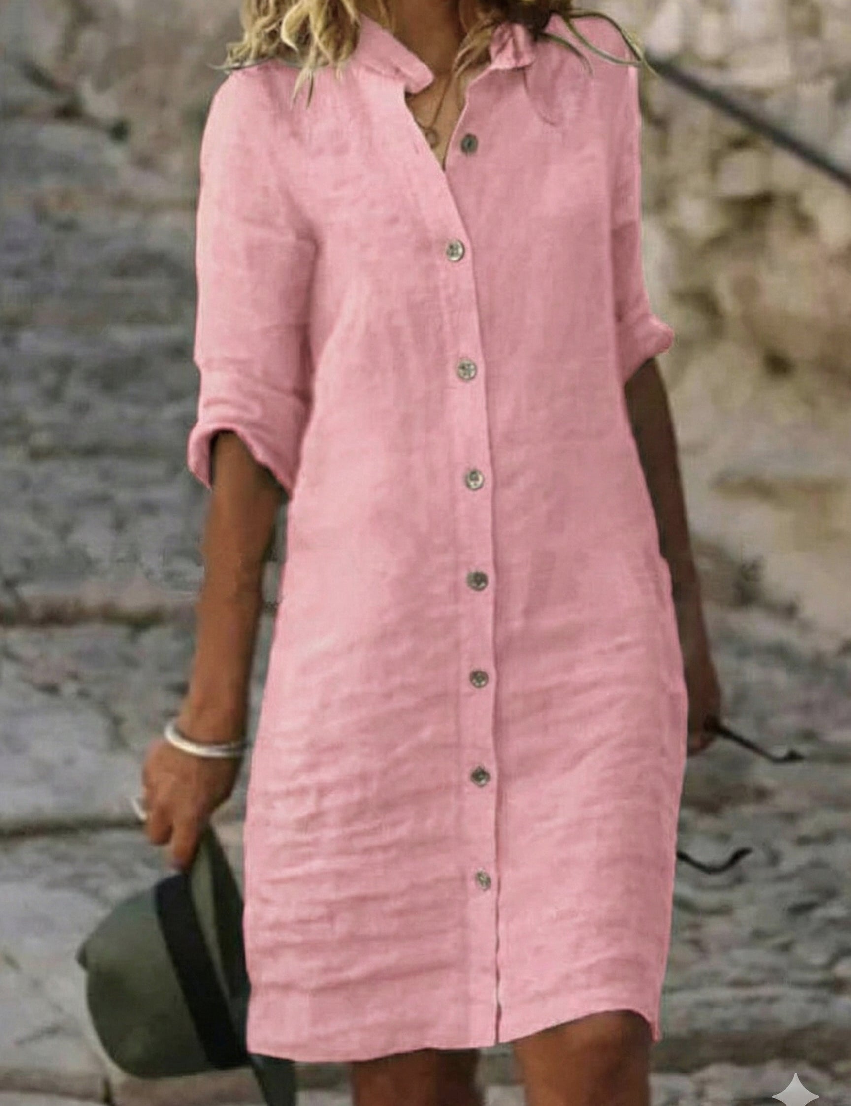 Mila Button-Front Shirt Dress – Effortless Everyday Polish