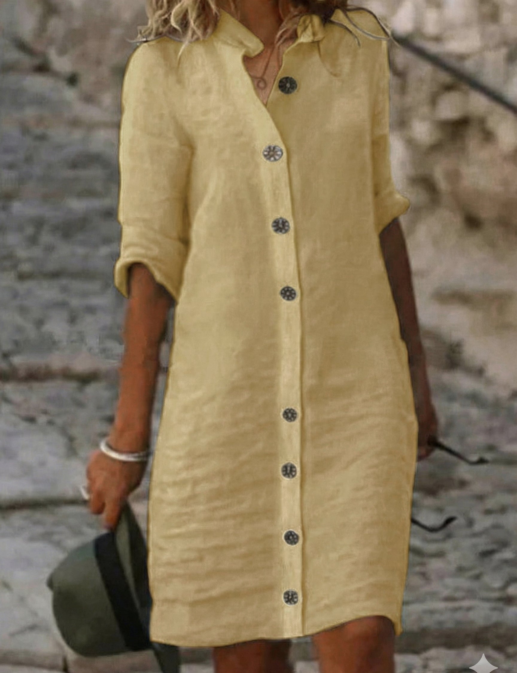 Mila Button-Front Shirt Dress – Effortless Everyday Polish