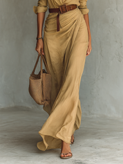 Elena Belted Lapel Maxi Dress – Tailored Everyday Elegance