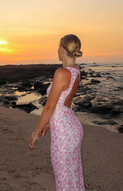 Klea Pink Lace Maxi Dress
