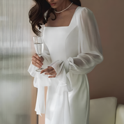 Moa White Maxi Dress with Square Neckline