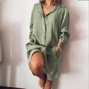 Sofia Timeless Shirt Dress in Lightweight Textured Fabric