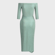 Olivia Off-Shoulder Glitter Dress with High Waist