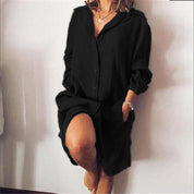 Sofia Timeless Shirt Dress in Lightweight Textured Fabric