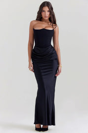 Julia Strapless Maxi Dress with Sculpted Corset Detail