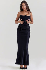 Julia Strapless Maxi Dress with Sculpted Corset Detail