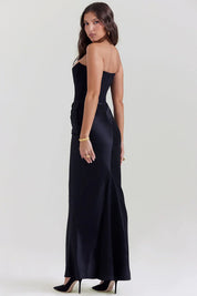 Julia Strapless Maxi Dress with Sculpted Corset Detail