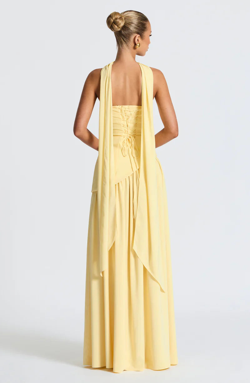 Anna Strapless Asymmetric Maxi Dress