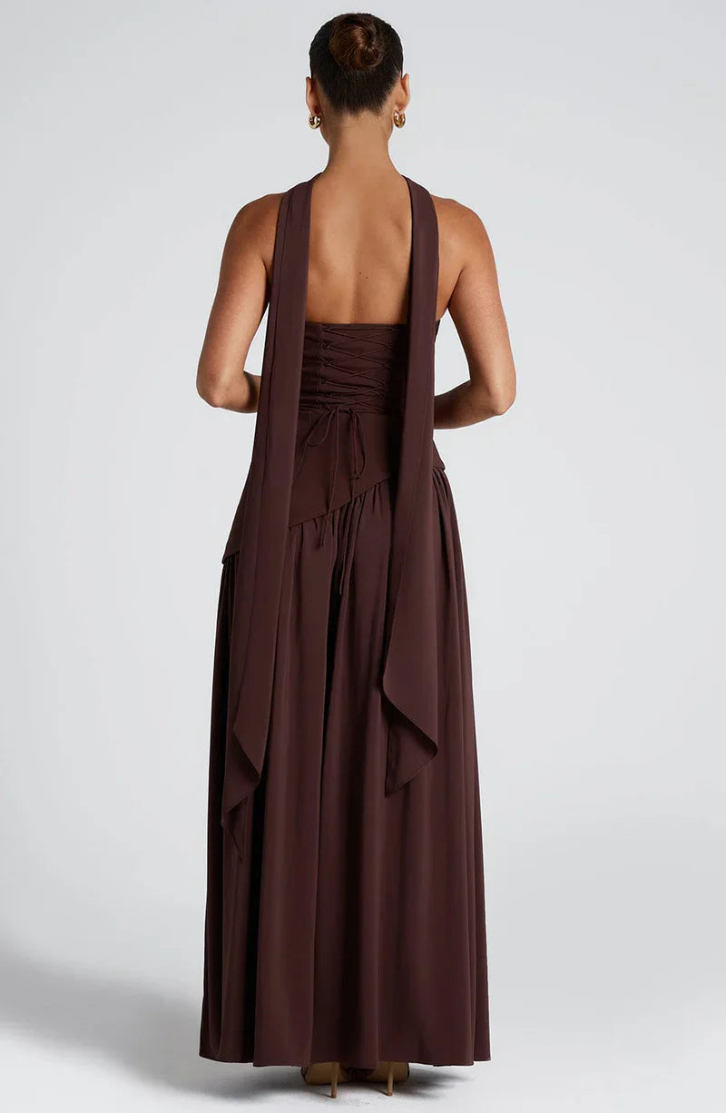 Anna Strapless Asymmetric Maxi Dress