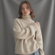 Vienna Oversized Cashmere Turtleneck Sweater