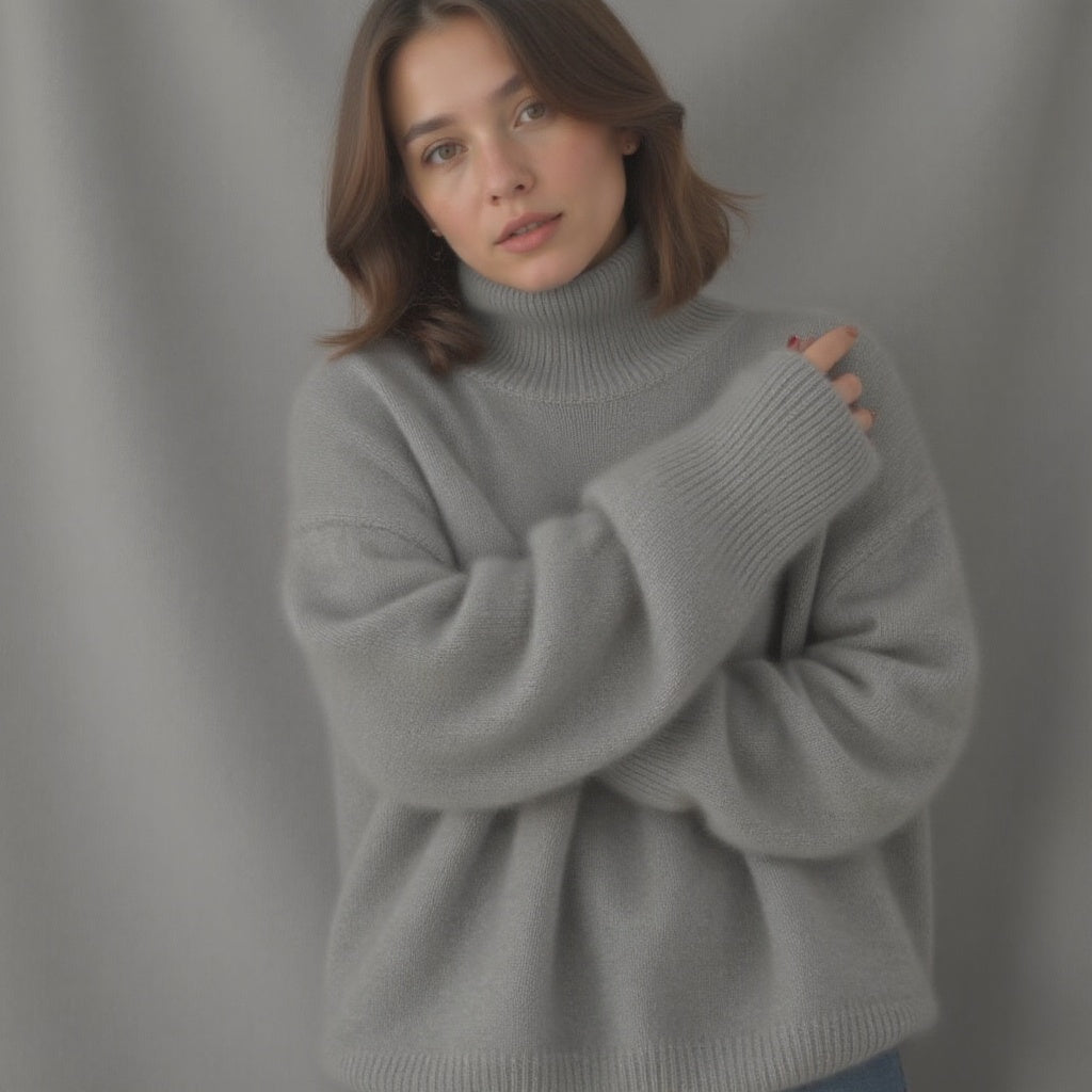 Vienna Oversized Cashmere Turtleneck Sweater