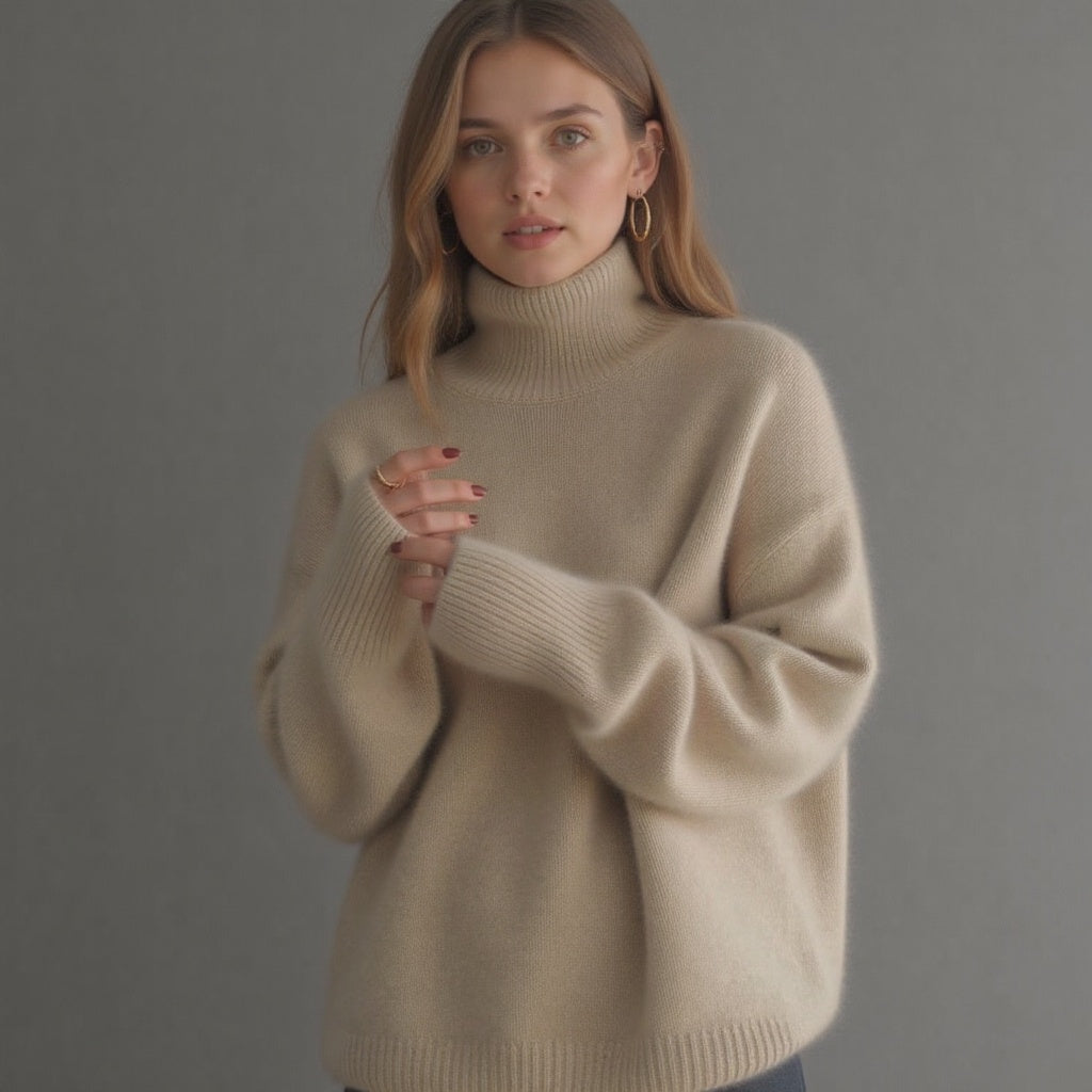 Vienna Oversized Cashmere Turtleneck Sweater