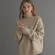 Vienna Oversized Cashmere Turtleneck Sweater