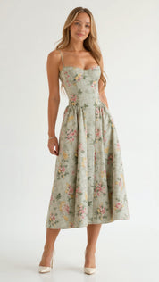 Camille – Corset Midi Dress