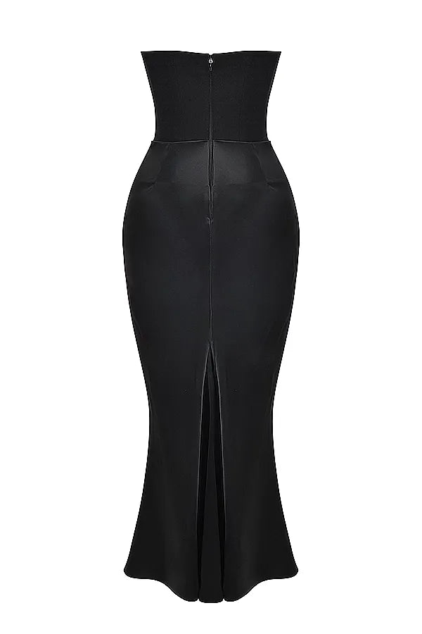 Julia Strapless Maxi Dress with Sculpted Corset Detail
