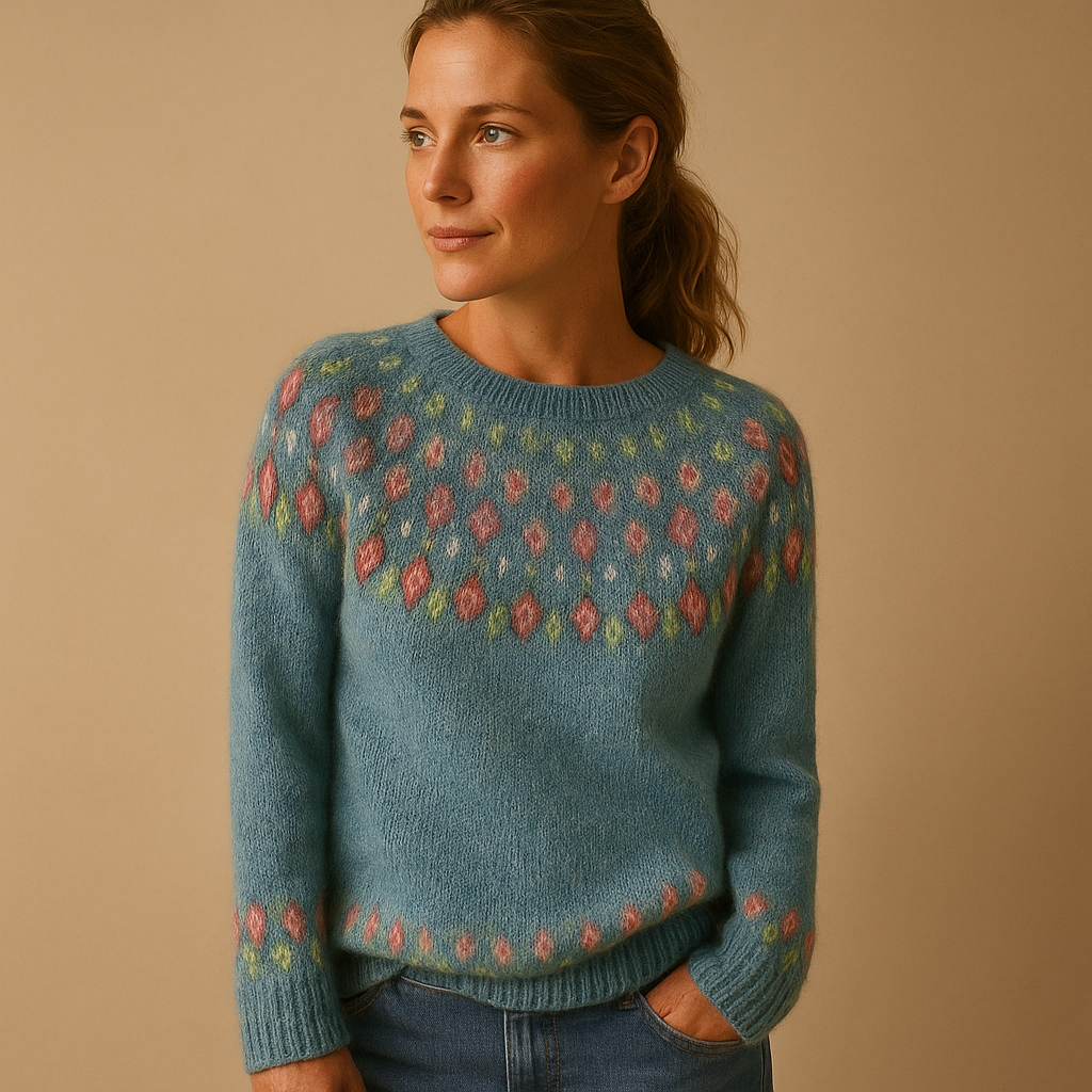 Aria Patterned Wool-Blend Jumper