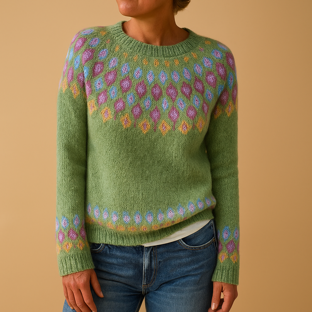 Aria Patterned Wool-Blend Jumper