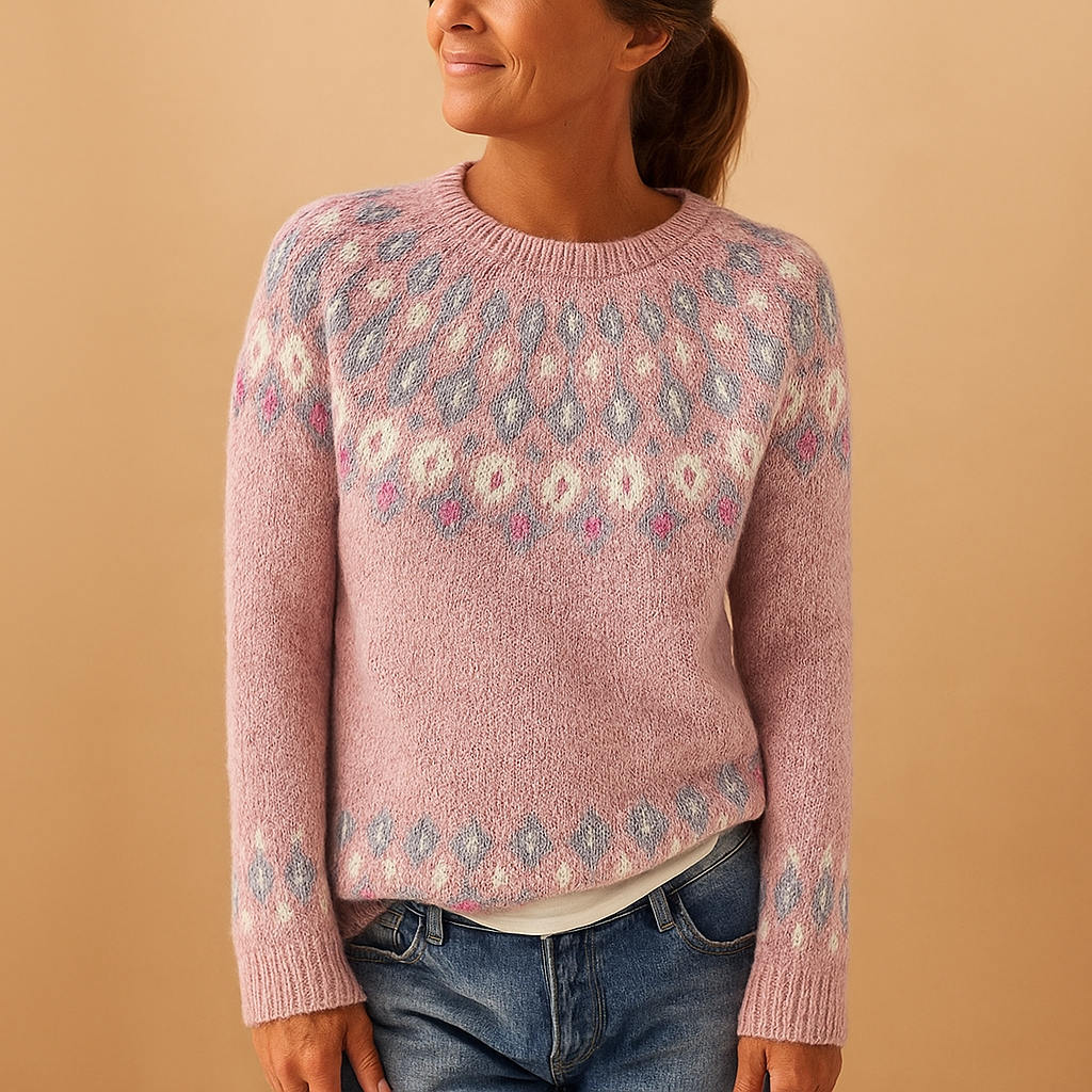 Aria Patterned Wool-Blend Jumper