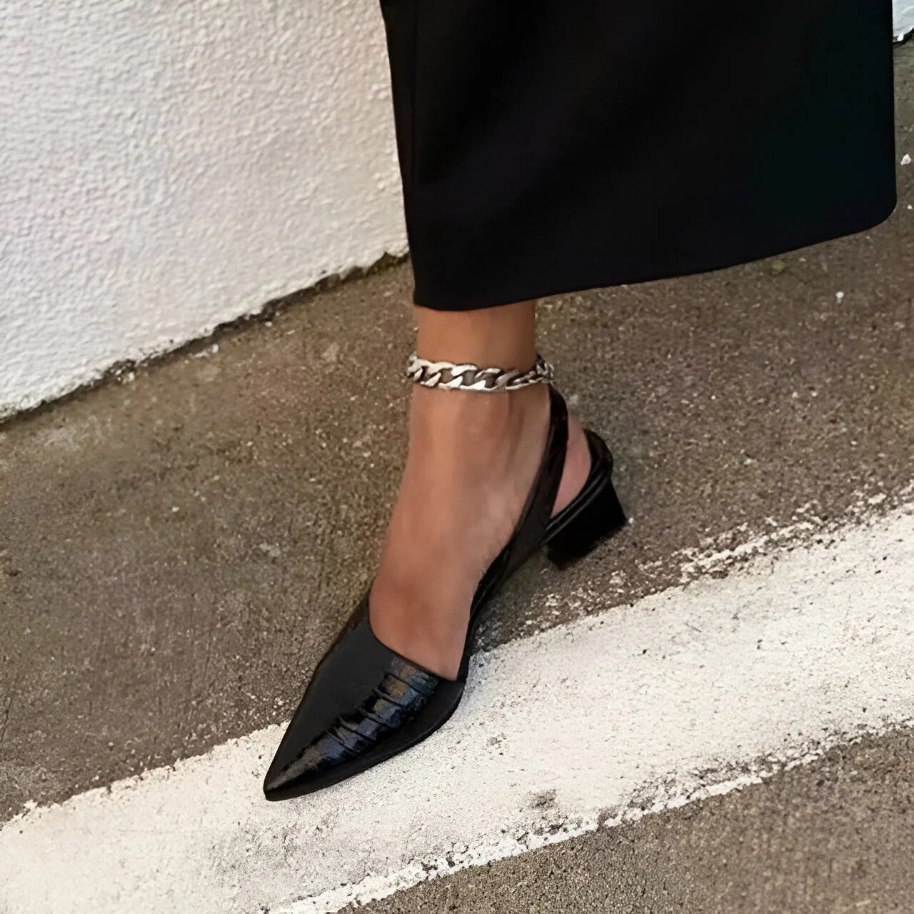 Livia Pointed Slingback Block Heels