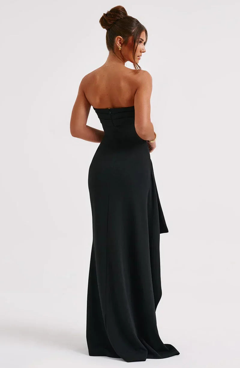 Tessa Strapless Draped Maxi Dress