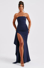 Tessa Strapless Draped Maxi Dress